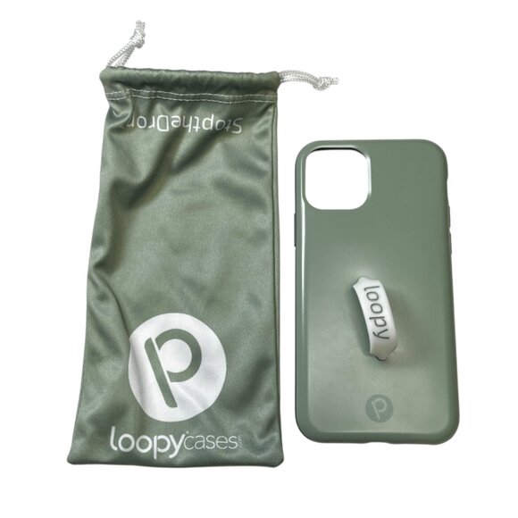 Loopy Case iPhone 11 Pro with Dust Bag Sage Green - Picture 1 of 3